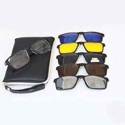 6 in 1 Polarized Magnetic Clip On Sunglasses, UV 400 Protection