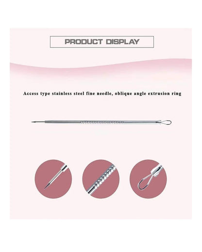 4pcs Set of Tools Spot Extractor Pore Cleansing Needle Hook Kit
