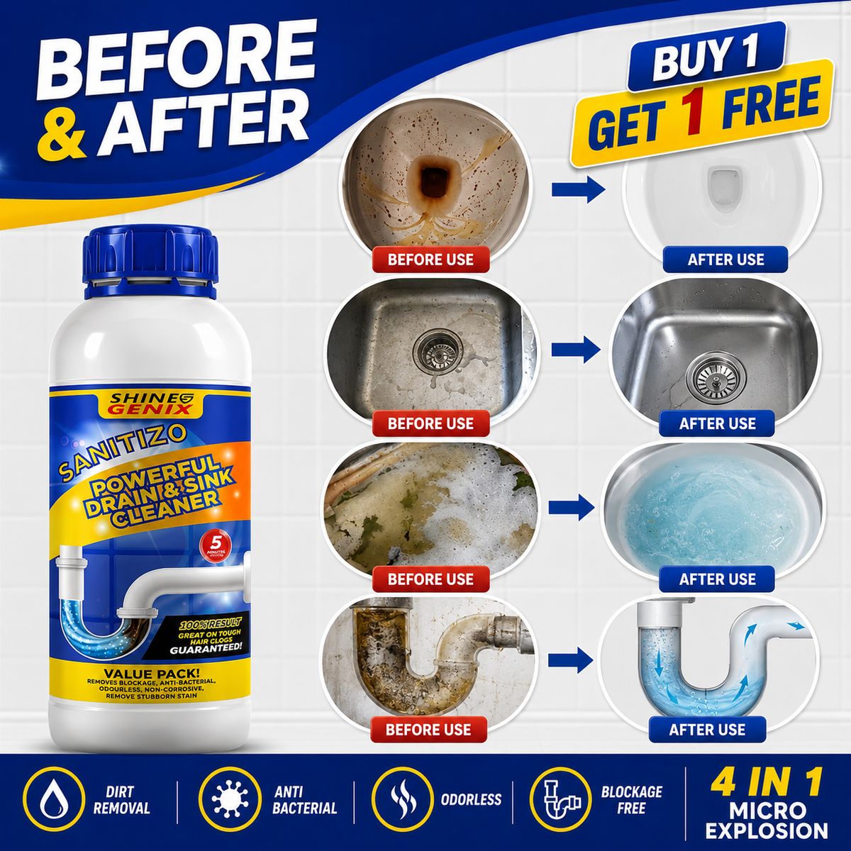 DRAINZAP™ Powerful Sink & Drain Cleaner