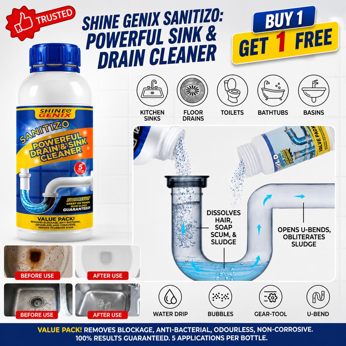 DRAINZAP™ Powerful Sink & Drain Cleaner