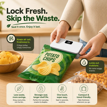 SealFresh™ - Magnetic Mini Heat Sealer | Fresh Snacks, Zero Waste | Rechargeable & Cutter