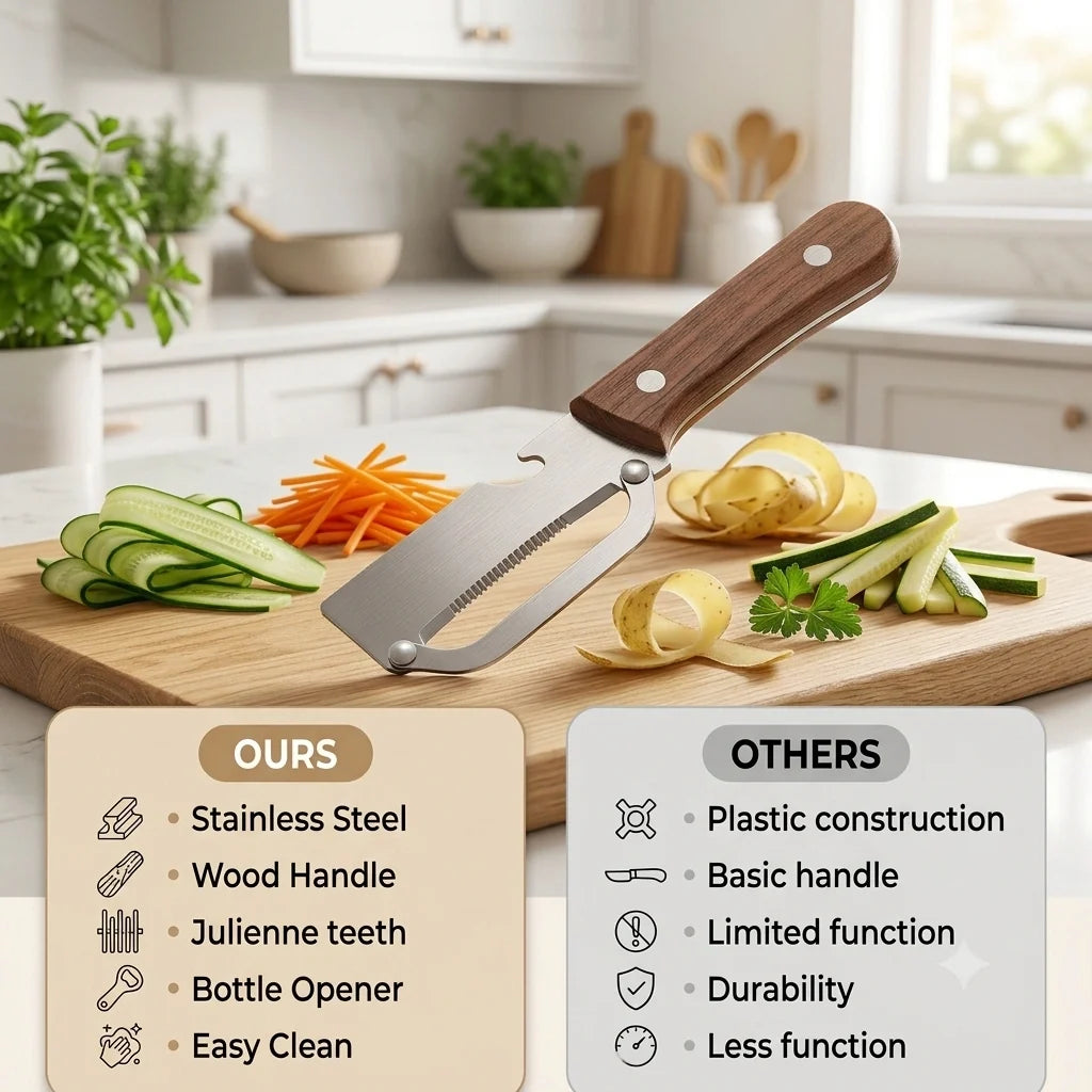 FreshPeel™ -2in1 Vegetable Peeler + Bottle Opener | Clean Peeling | Stainless Steel Blade 🔥 Buy 1 Get 1 Free 🔥
