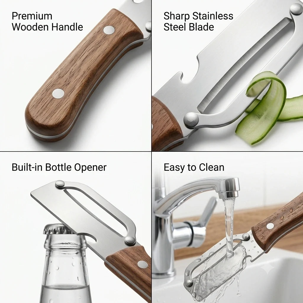 FreshPeel™ -2in1 Vegetable Peeler + Bottle Opener | Clean Peeling | Stainless Steel Blade 🔥 Buy 1 Get 1 Free 🔥