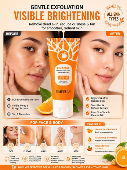 BUY 1 GET 1 FREE – Orange Enzymes Exfoliating Brightening Gel LF16-35 | Natural Face Scrub