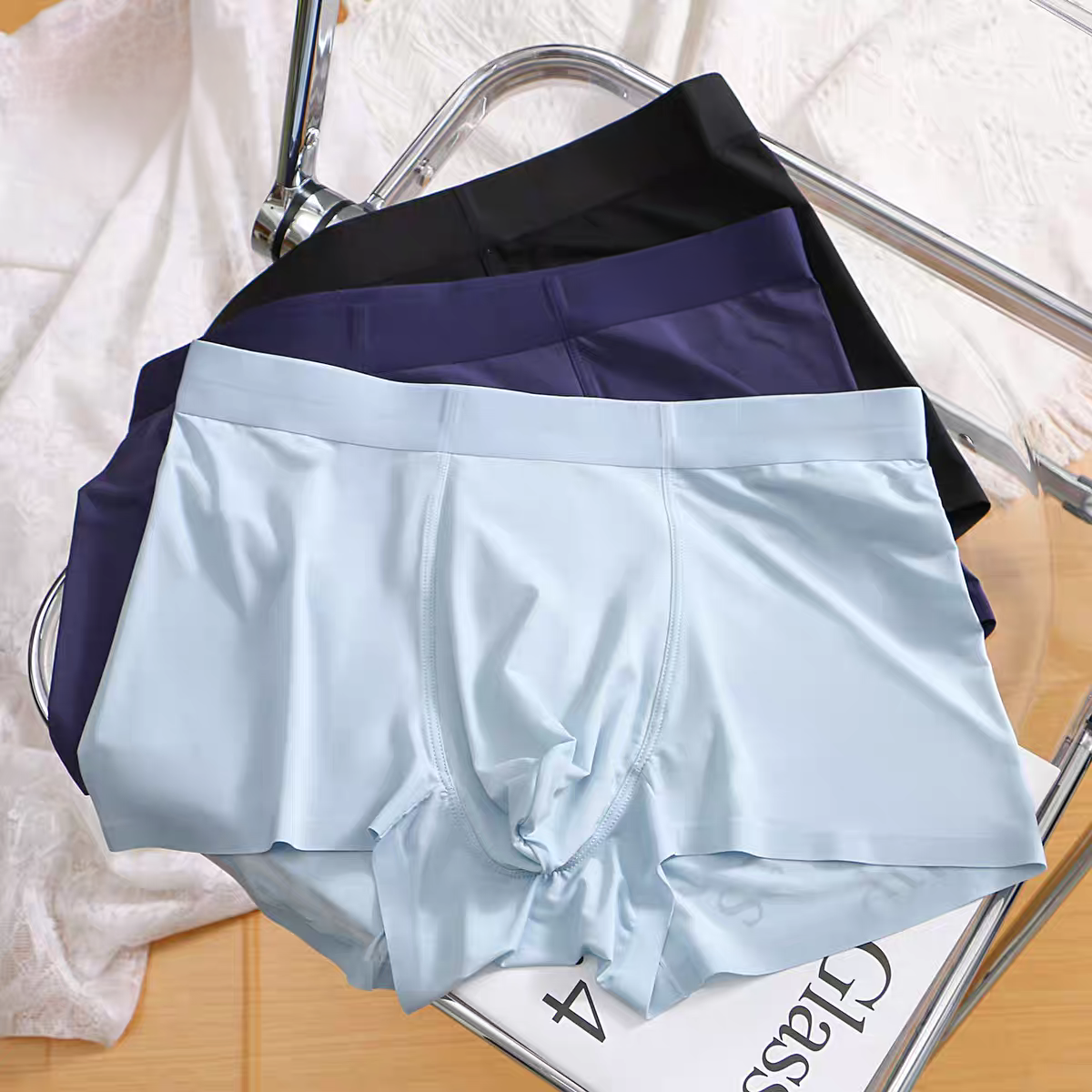 Men's Combo Ice Silk Boxer Briefs: Cool & Breathable Comfort